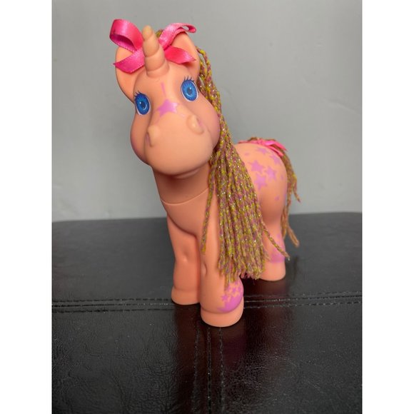 1992 Hasbro Cabbage Patch Kids Crimp N Curl Unicorn Pony Pink Stars 6.5” READ - Picture 3 of 11